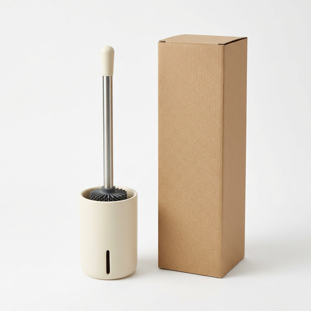 🧽 Silicone Toilet Brush Set | Flexible Dense Brush Head × Long-Handle Cleaning Design