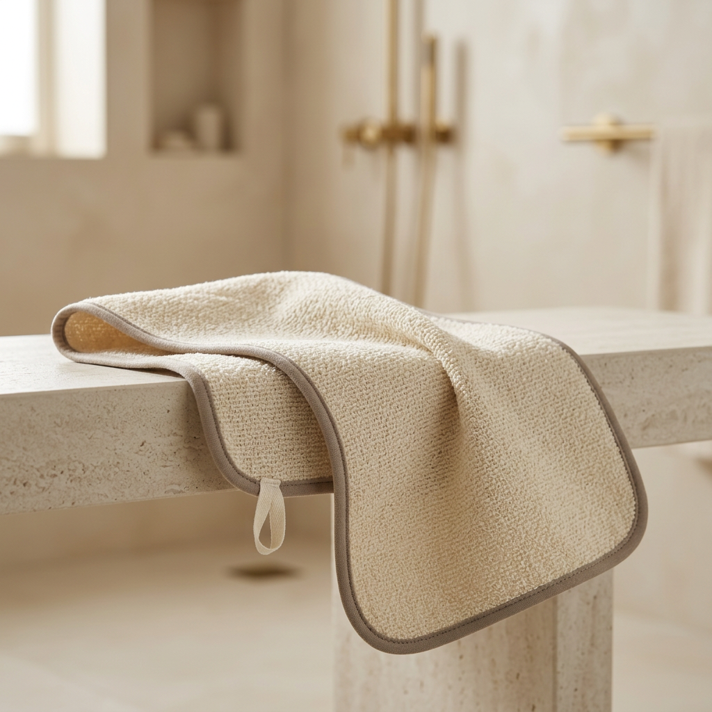 📌Soft Textured Bathroom Hand Towel | Loop-Hanging Washcloth