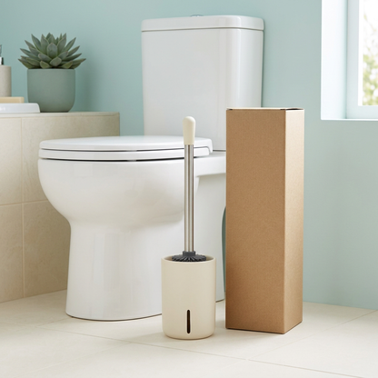🧽 Silicone Toilet Brush Set | Flexible Dense Brush Head × Long-Handle Cleaning Design