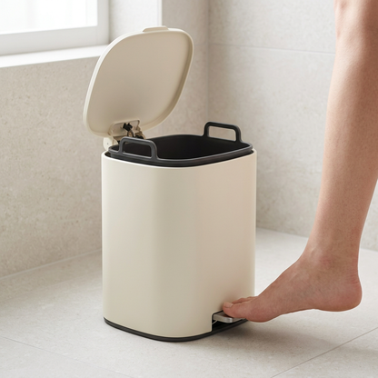 🗑️ Modern Step Trash Can | Hands-Free Pedal Bin with Removable Inner Bucket