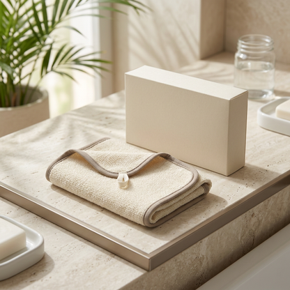 📌Soft Textured Bathroom Hand Towel | Loop-Hanging Washcloth