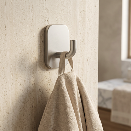 ✨ Modern Brushed Silver Wall Hook | Minimalist J-Shaped Metal Towel Hanger