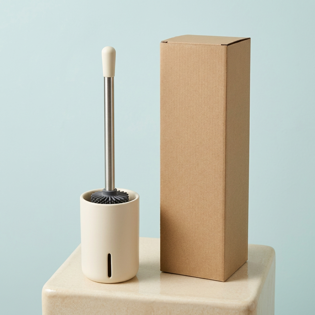 🧽 Silicone Toilet Brush Set | Flexible Dense Brush Head × Long-Handle Cleaning Design