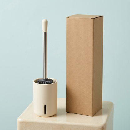 🧽 Silicone Toilet Brush Set | Flexible Dense Brush Head × Long-Handle Cleaning Design