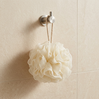 🛁 Soft Mesh Bath Loofah | Fluffy Shower Pouf with Hanging Rope