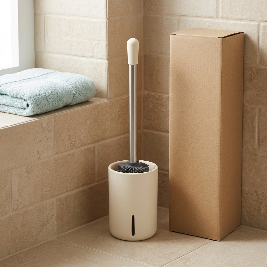🧽 Silicone Toilet Brush Set | Flexible Dense Brush Head × Long-Handle Cleaning Design