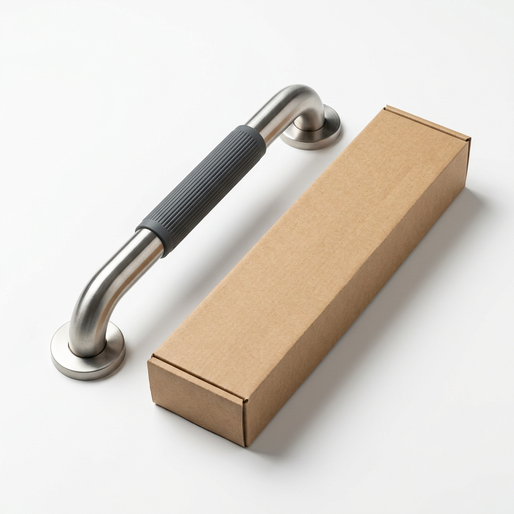 🚿 Bathroom Safety Grab Bar | Curved Metal Shower Handle with Textured Non-Slip Grip