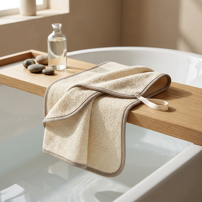 📌Soft Textured Bathroom Hand Towel | Loop-Hanging Washcloth