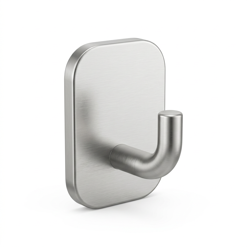 ✨ Modern Brushed Silver Wall Hook | Minimalist J-Shaped Metal Towel Hanger