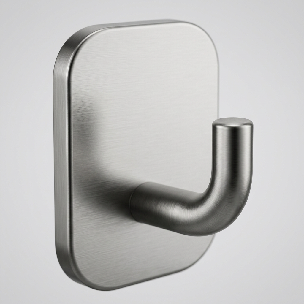 ✨ Modern Brushed Silver Wall Hook | Minimalist J-Shaped Metal Towel Hanger