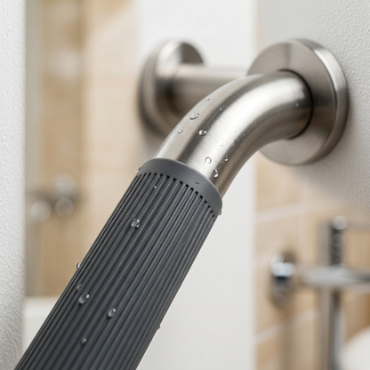 🚿 Bathroom Safety Grab Bar | Curved Metal Shower Handle with Textured Non-Slip Grip
